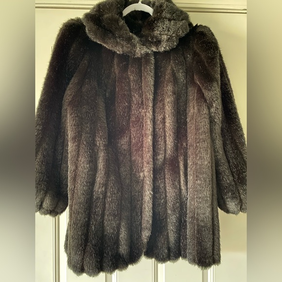 Vintage Jordache Black Faux Fur Jacket - Picture 5 of 5